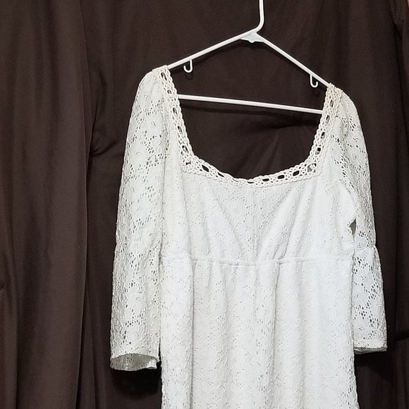 COPY - Pure White Crochet Mini-Dress - Picture 12 of 14